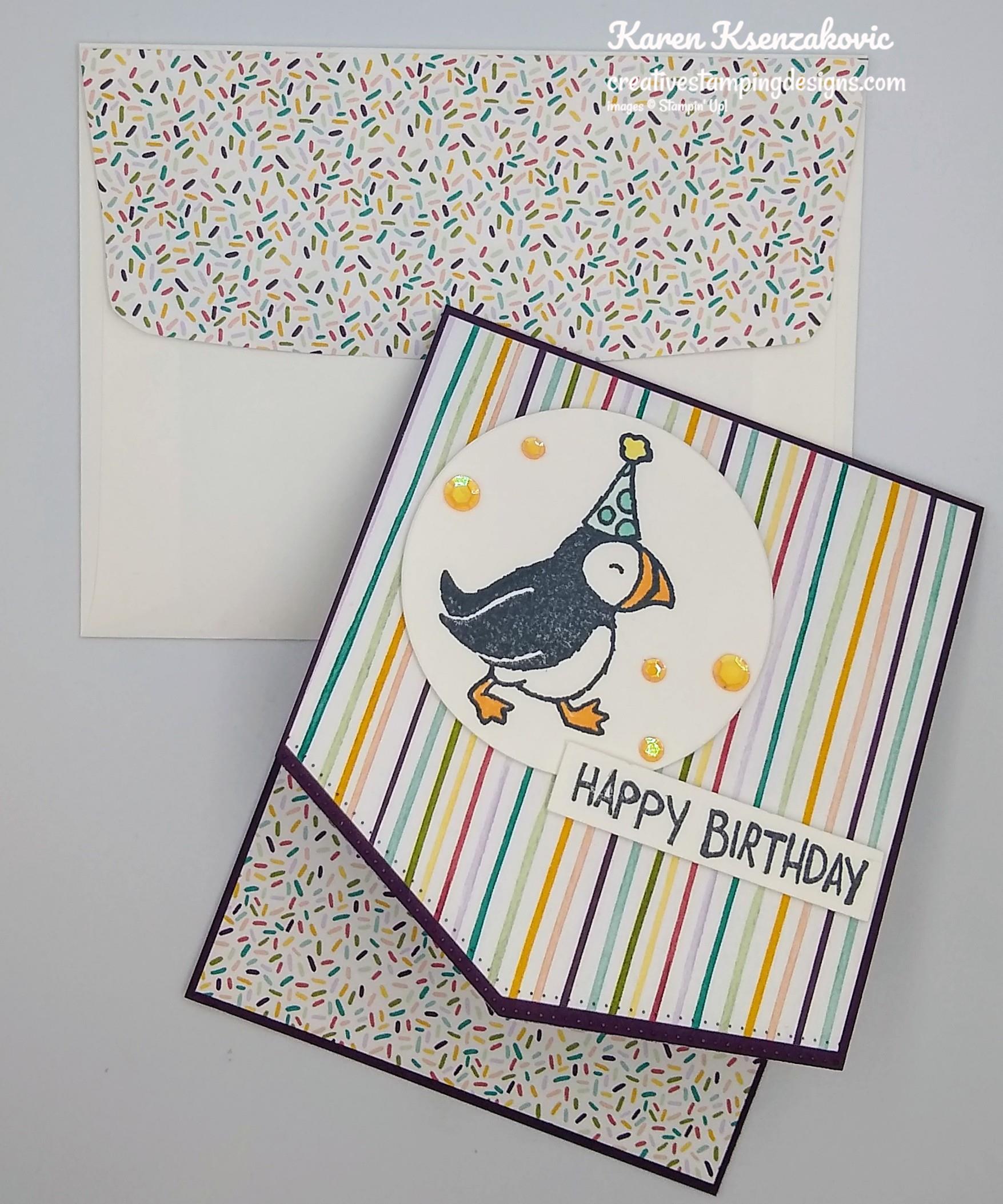 Stampin’ Up! Party Puffins Pop-Up for Fun Fold Friday | Creative ...