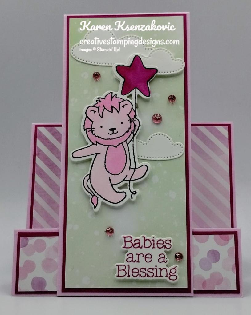 Stampin' Up! Little Dreamers Baby Girl Fun Fold 1 creativestampingdesigns.com