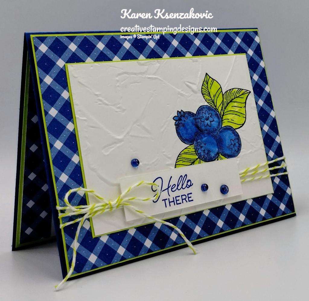 Stampin' Up! Blueberry Bunches Hello 4 creativestampingdesigns.com